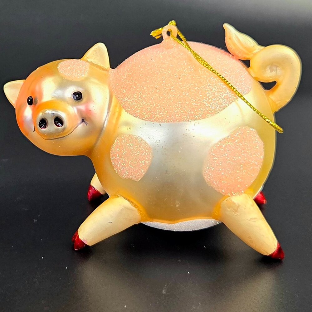 Vintage Piggy Ornament – Cute – 4 3/4" Tall – 3.5" Across
